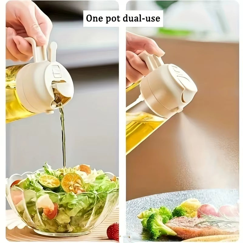 2 In1 Oil Spray Bottle Plastic Kitchen Barbecue Cooking Olive Oil Dispenser Oil Jar Baking Vinegar Soy Sauce Spray Container