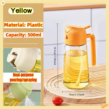 2 In1 Oil Spray Bottle Plastic Kitchen Barbecue Cooking Olive Oil Dispenser Oil Jar Baking Vinegar Soy Sauce Spray Container