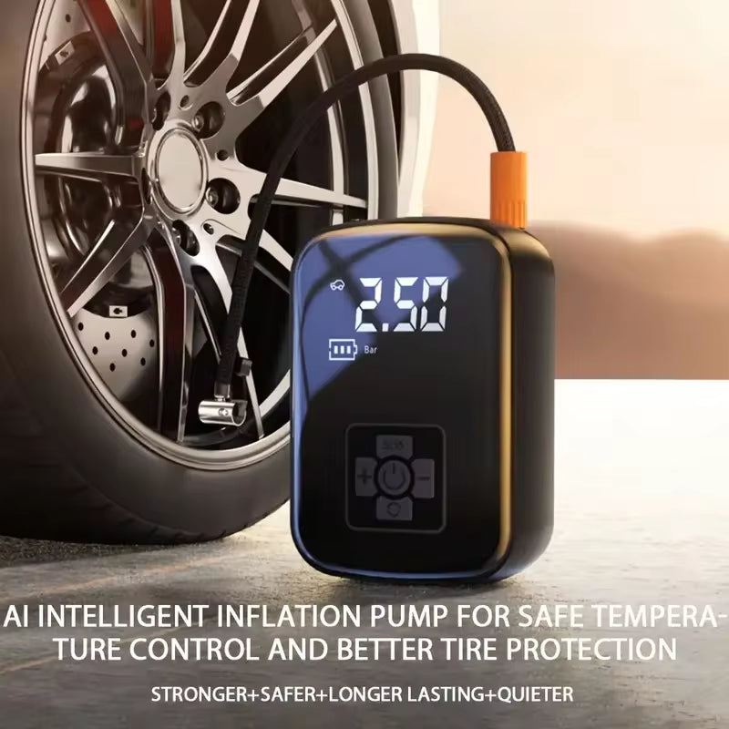 "PowerCompressor Pro: Wireless Portable Air Pump – Fast, Compact, and Powerful!"